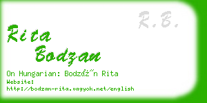 rita bodzan business card